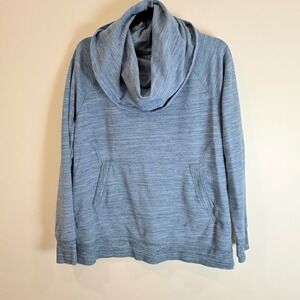 L.L.Bean Women's Gray Heathered Cowl Neck Long Sleeve Sweatshirt Pullover XL